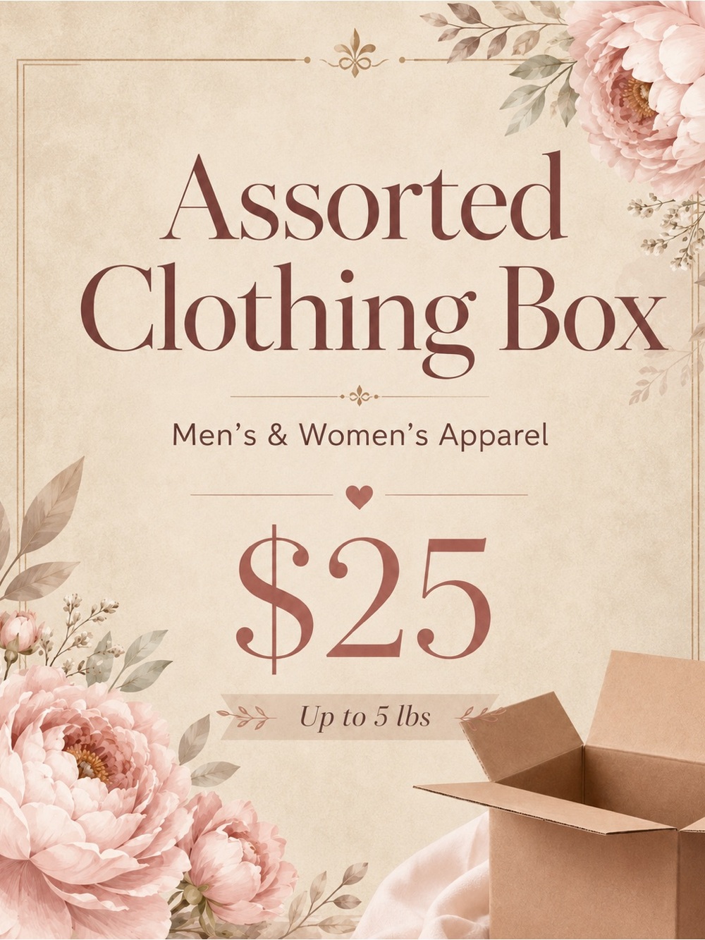 Miscellaneous Clothing Bundle for‎ $25 contains men’s/women’s staple pieces.